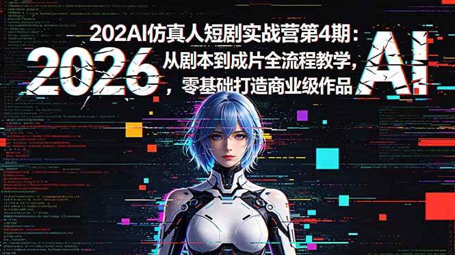 (18656期)2026AI仿真人短剧实战营第4期:从剧本到成片全流程教学,零基础打造商业级作品-知行阁轻创网-分享网络赚钱项目-全网首发副业项目实操平台-副业创业项目网
