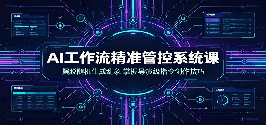 AI工作流精准管控系统课:摆脱随机生成乱象,掌握导演级指令创作技巧-知行阁轻创网-分享网络赚钱项目-全网首发副业项目实操平台-副业创业项目网