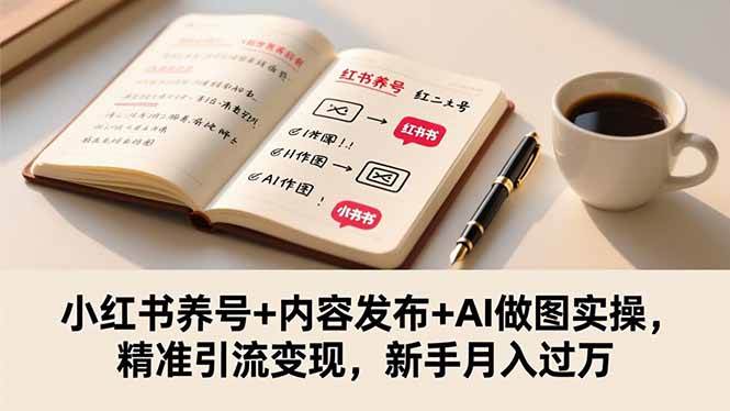 (16498期)小红书养号+内容发布+AI做图实操,精准引流变现,新手月入过万-知行阁轻创网-分享网络赚钱项目-全网首发副业项目实操平台-副业创业项目网