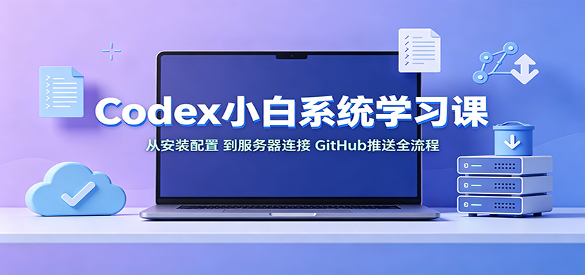Codex小白系统学习课：小从安装配置，到服务器连接、GitHub推送全流程-知行阁轻创网-分享网络赚钱项目-全网首发副业项目实操平台-副业创业项目网