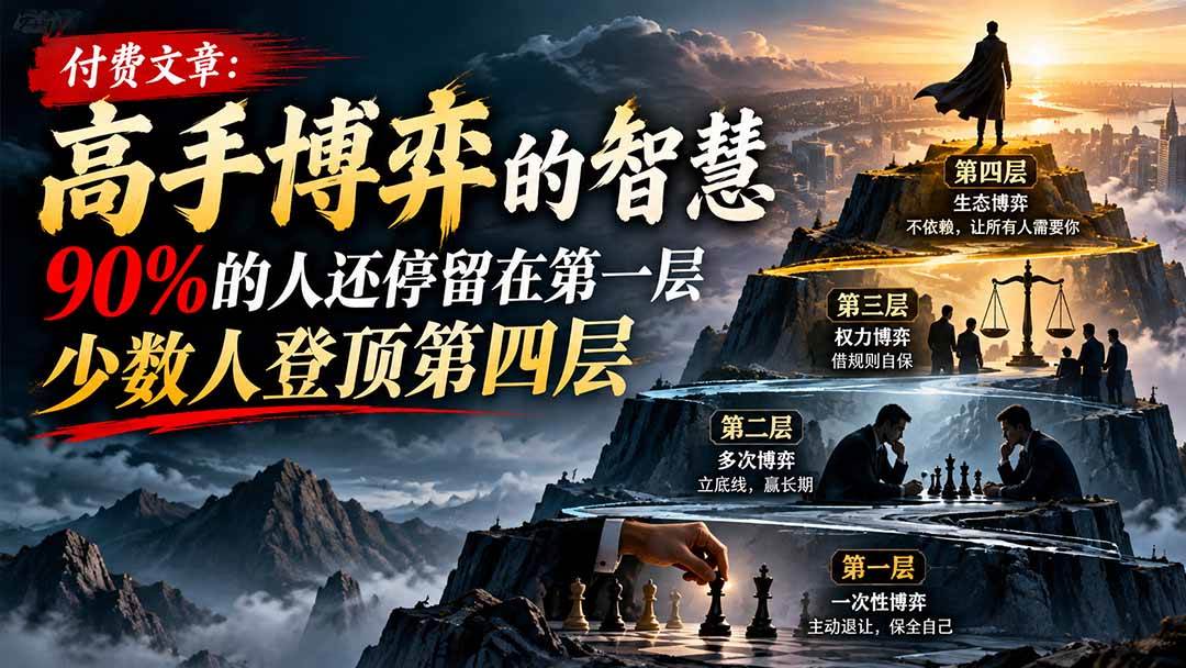 （20628期）【无水印】付费文章：高手博弈的智慧，90%的人还停留在第一层，少数人登顶第四层-知行阁轻创网-分享网络赚钱项目-全网首发副业项目实操平台-副业创业项目网