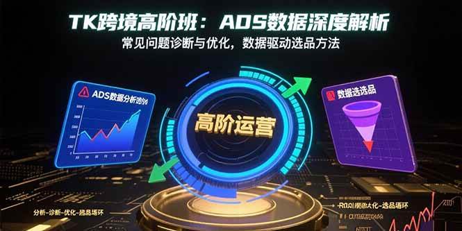 （15809期）TK跨境高阶班：ADS数据深度解析，常见问题诊断与优化，数据驱动选品方法-知行阁轻创网-分享网络赚钱项目-全网首发副业项目实操平台-副业创业项目网
