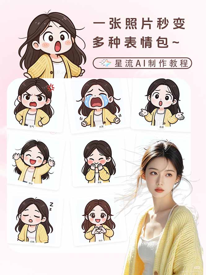 一张照片秒变N种专属表情包，三步搞定可爱搞怪治愈风，从此斗图聊天不再到处存别人图-知行阁轻创网-分享网络赚钱项目-全网首发副业项目实操平台-副业创业项目网
