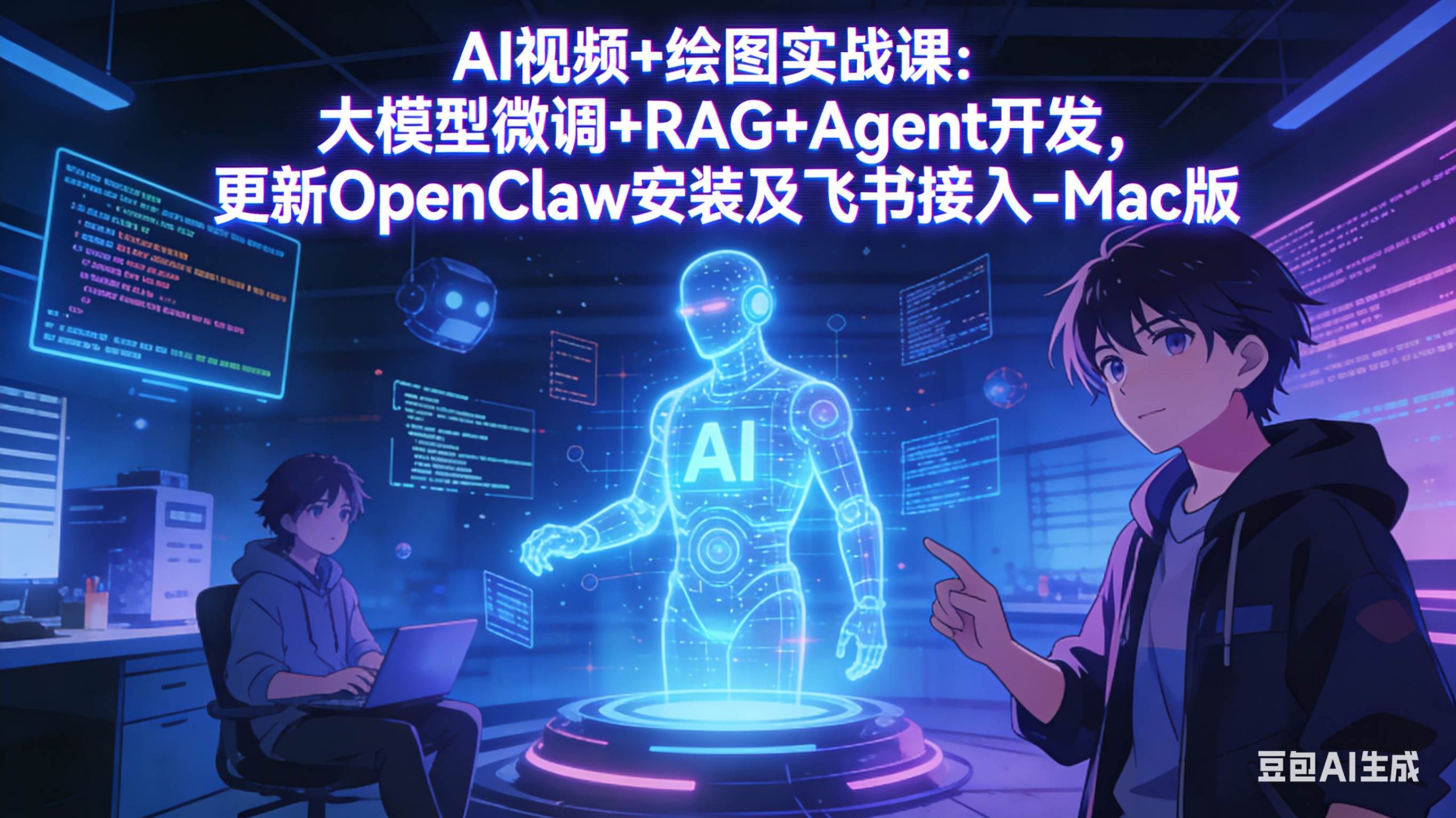 （17594期）AI视频+绘图实战课：大模型微调+RAG+Agent开发，更新OpenClaw安装及飞书接入-Mac版-知行阁轻创网-分享网络赚钱项目-全网首发副业项目实操平台-副业创业项目网