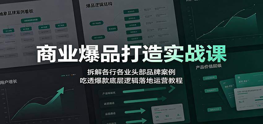 商业爆品打造实战课：拆解各行各业头部品牌案例，吃透爆款底层逻辑落地运营教程-知行阁轻创网-分享网络赚钱项目-全网首发副业项目实操平台-副业创业项目网