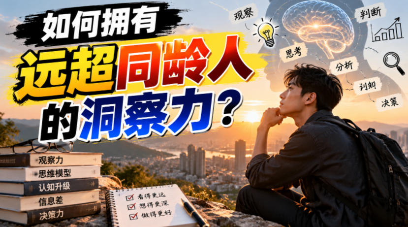 付费文章：如何拥有远超同龄人的洞察力？-知行阁轻创网-分享网络赚钱项目-全网首发副业项目实操平台-副业创业项目网
