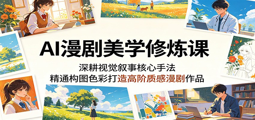 AI漫剧美学修炼课：深耕视觉叙事核心手法，精通构图色彩打造高阶质感漫剧作品-知行阁轻创网-分享网络赚钱项目-全网首发副业项目实操平台-副业创业项目网