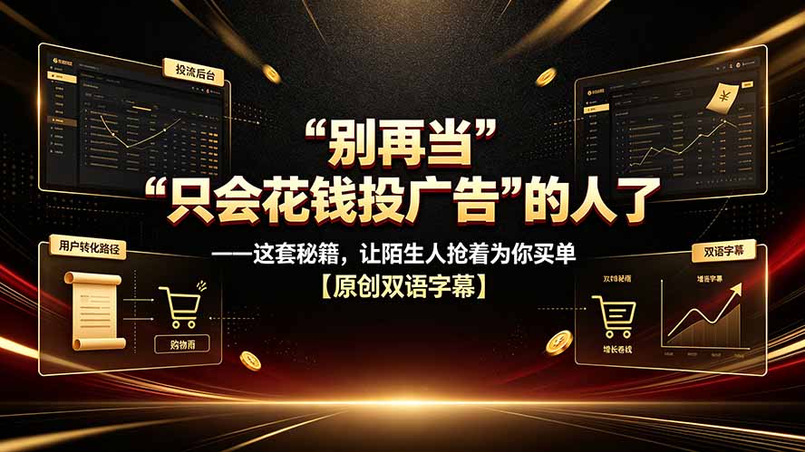 别再当“只会花钱投广告”的人了——这套秘籍，让陌生人抢着为你买单【原创双语字幕】-知行阁轻创网-分享网络赚钱项目-全网首发副业项目实操平台-副业创业项目网