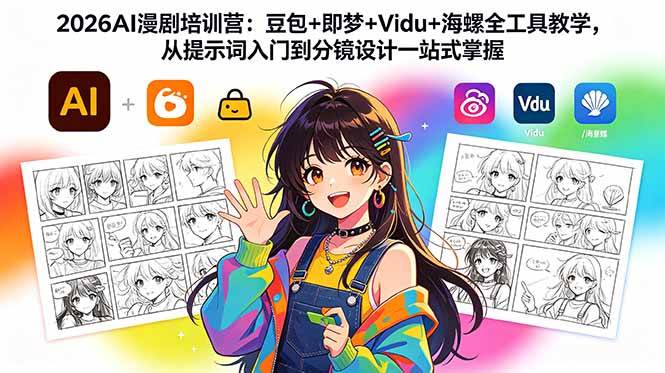（18607期）2026AI漫剧培训营：豆包+即梦+Vidu+海螺全工具教学，从提示词入门到分镜设计一站式掌握-知行阁轻创网-分享网络赚钱项目-全网首发副业项目实操平台-副业创业项目网