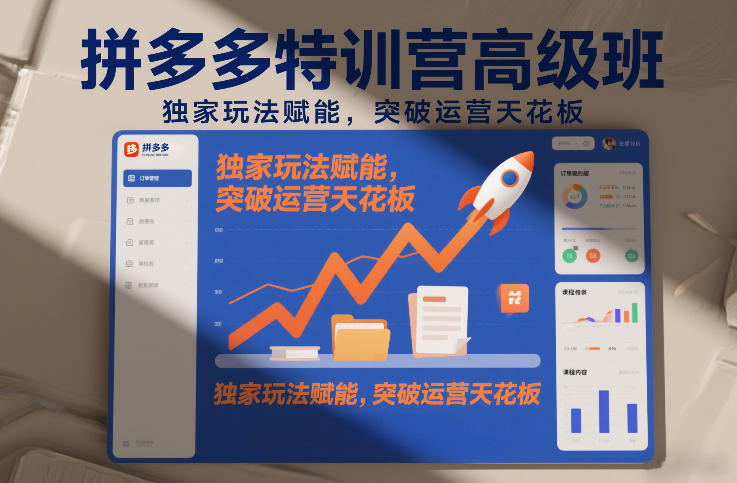 拼多多特训营高阶班，独家玩法赋能，突破运营天花板（更新26年3月19日）-知行阁轻创网-分享网络赚钱项目-全网首发副业项目实操平台-副业创业项目网