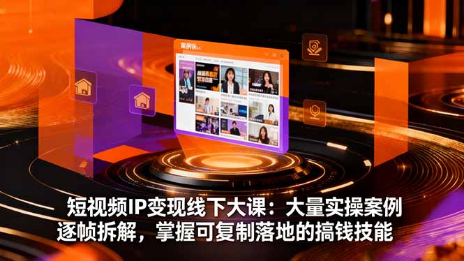 短视频IP变现线下大课：大量实操案例逐帧拆解，掌握可复制落地的搞钱技能-知行阁轻创网-分享网络赚钱项目-全网首发副业项目实操平台-副业创业项目网