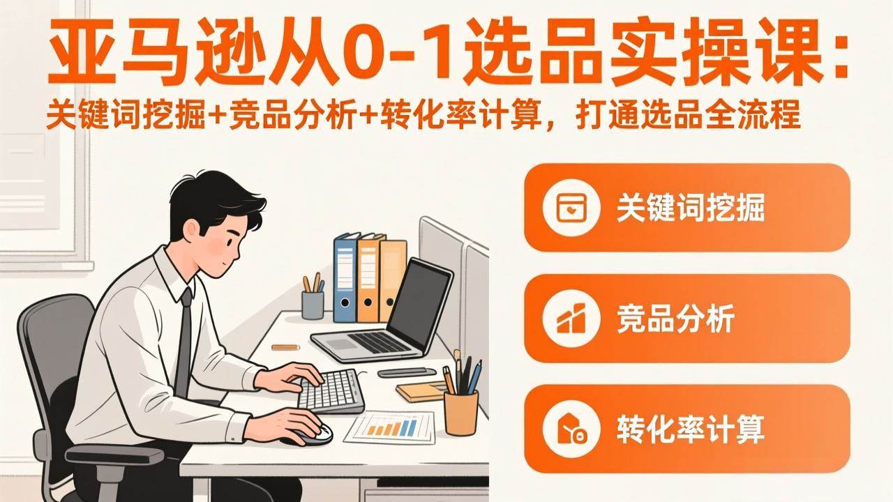 （17567期）亚马逊从0-1选品实操课(更新3月)：关键词挖掘+竞品分析+转化率计算，47节打通选品全流程-知行阁轻创网-分享网络赚钱项目-全网首发副业项目实操平台-副业创业项目网