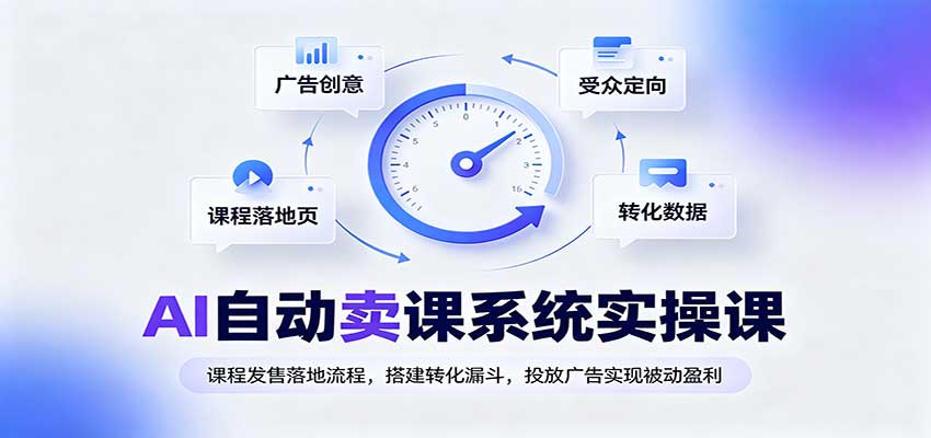 AI自动卖课系统实操课：课程发售落地流程，搭建转化漏斗，投放广告实现被动盈利-知行阁轻创网-分享网络赚钱项目-全网首发副业项目实操平台-副业创业项目网