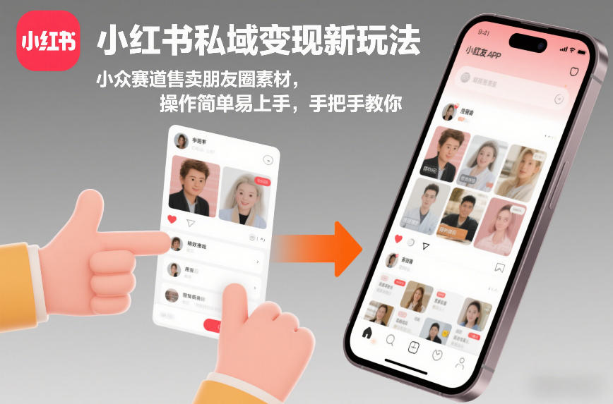 小红书私域变现新玩法，小众赛道售卖朋友圈素材，操作简单易上手，手把手教你-知行阁轻创网-分享网络赚钱项目-全网首发副业项目实操平台-副业创业项目网