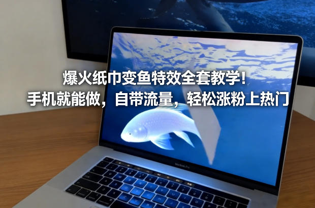 爆火纸巾变鱼特效全套教学！手机就能做，自带流量，轻松涨粉上热门-知行阁轻创网-分享网络赚钱项目-全网首发副业项目实操平台-副业创业项目网