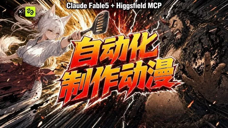 AI自动化动漫制作！Claude Fable 5接入Higgsfield MCP，直接生成完整创意内容-知行阁轻创网-分享网络赚钱项目-全网首发副业项目实操平台-副业创业项目网