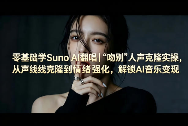 零基础学Suno AI翻唱｜《吻别》人声克隆实操，从声线克隆到情绪强化，解锁AI音乐变现-知行阁轻创网-分享网络赚钱项目-全网首发副业项目实操平台-副业创业项目网