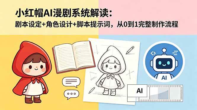 （18612期）小红帽AI漫剧系统解读：剧本设定+角色设计+脚本提示词，从0到1完整制作流程-知行阁轻创网-分享网络赚钱项目-全网首发副业项目实操平台-副业创业项目网