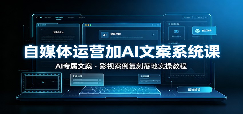 自媒体运营加AI文案系统课：：AI专属文案，影视案例复刻落地实操教程-知行阁轻创网-分享网络赚钱项目-全网首发副业项目实操平台-副业创业项目网