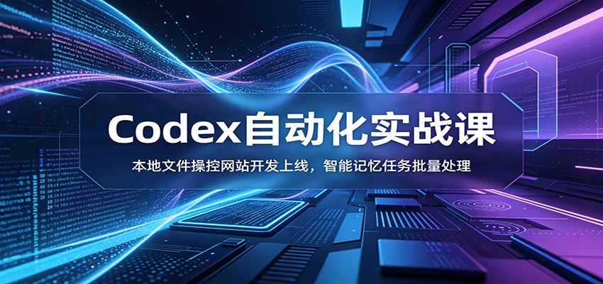 Codex自动化实战课:本地文件操控网站开发上线,智能记忆任务批量处理-知行阁轻创网-分享网络赚钱项目-全网首发副业项目实操平台-副业创业项目网