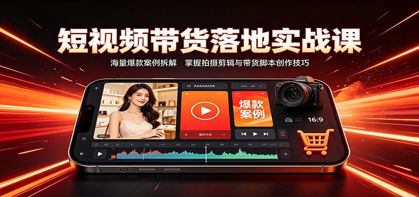 短视频带货落地实战课:海量爆款案例拆解,掌握拍摄剪辑与带货脚本创作技巧-知行阁轻创网-分享网络赚钱项目-全网首发副业项目实操平台-副业创业项目网