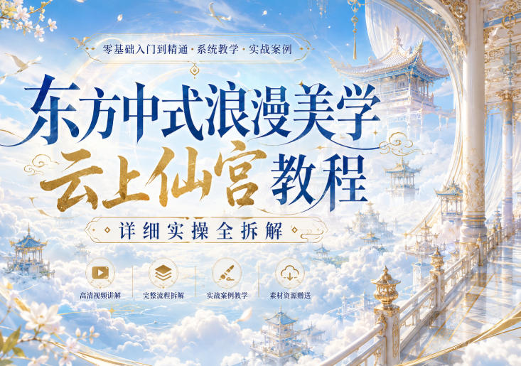 东方中式浪漫美学云上仙宫教程，详细实操全拆解-知行阁轻创网-分享网络赚钱项目-全网首发副业项目实操平台-副业创业项目网