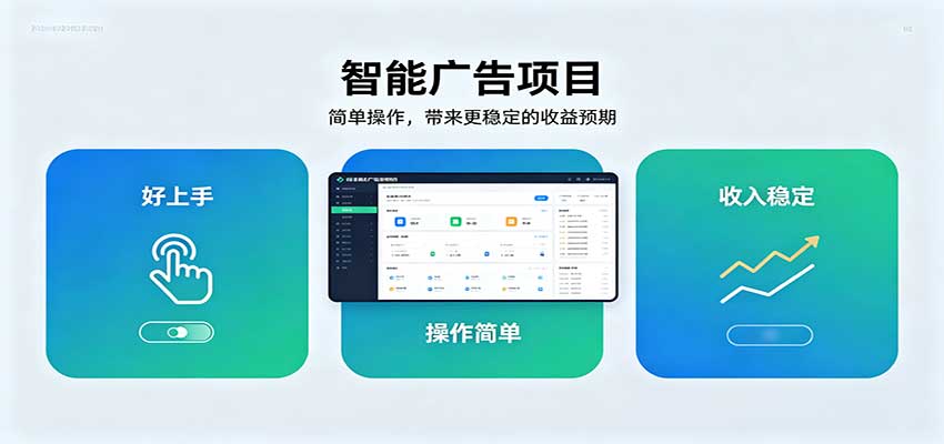 智能广告挂机项目，操作简单上手快，收益稳定可持续。稳定日入300+-知行阁轻创网-分享网络赚钱项目-全网首发副业项目实操平台-副业创业项目网