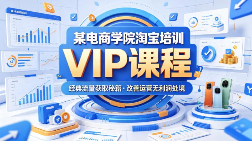 某电商学院淘宝培训VIP课程，各种经典有用的流量获取秘籍，改善运营产品没利润的处境(2026年5月)-知行阁轻创网-分享网络赚钱项目-全网首发副业项目实操平台-副业创业项目网