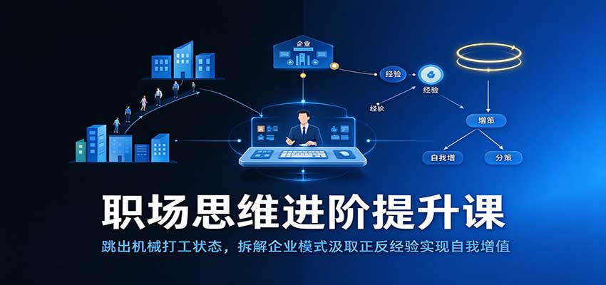 职场思维进阶提升：跳出机械打工状态，拆解企业模式汲取正反经验实现自我增值-知行阁轻创网-分享网络赚钱项目-全网首发副业项目实操平台-副业创业项目网