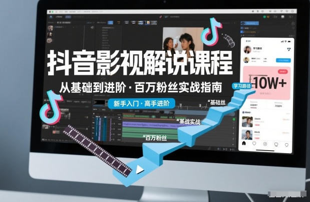 抖音百万粉丝影视解说课程,基础到进阶课,适合新手和进阶学习-知行阁轻创网-分享网络赚钱项目-全网首发副业项目实操平台-副业创业项目网