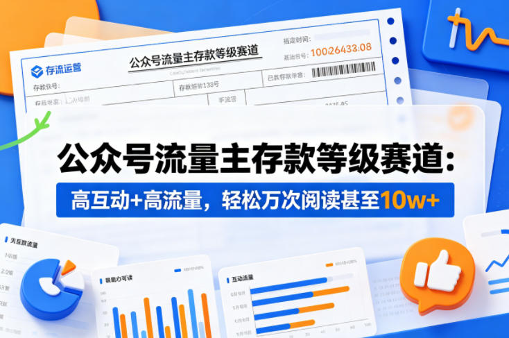 公众号流量主之存款等级赛道，高互动+高流量，轻松达到万次阅读，甚至10w+-知行阁轻创网-分享网络赚钱项目-全网首发副业项目实操平台-副业创业项目网