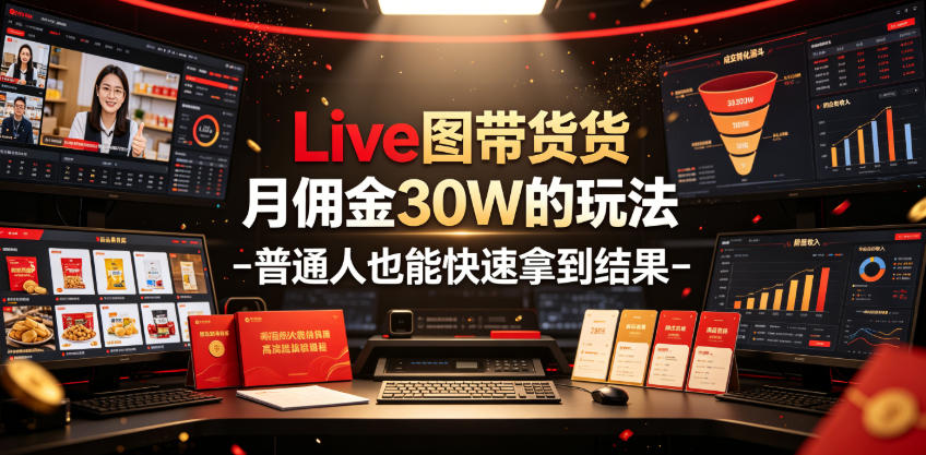 Live图带货月佣金30W的玩法-普通人也能快速拿到结果-知行阁轻创网-分享网络赚钱项目-全网首发副业项目实操平台-副业创业项目网