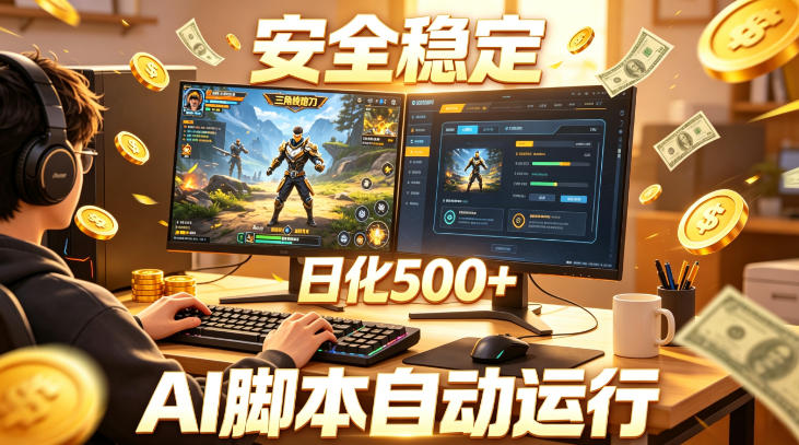 三角洲全自动挂G项目，AI脚本躺賺，日化500+，无需手动操作【揭秘】-知行阁轻创网-分享网络赚钱项目-全网首发副业项目实操平台-副业创业项目网