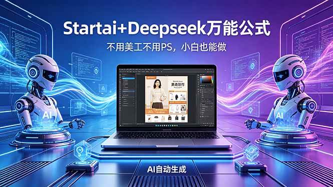 （18341期）AI自动做电商详情页：Startai+Deepseek万能公式，不用美工不用PS，小白也能做-知行阁轻创网-分享网络赚钱项目-全网首发副业项目实操平台-副业创业项目网