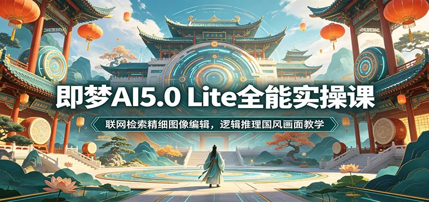 即梦AI5.0 Lite全能实操课:联网检索精细图像编辑,逻辑推理国风画面教学-知行阁轻创网-分享网络赚钱项目-全网首发副业项目实操平台-副业创业项目网