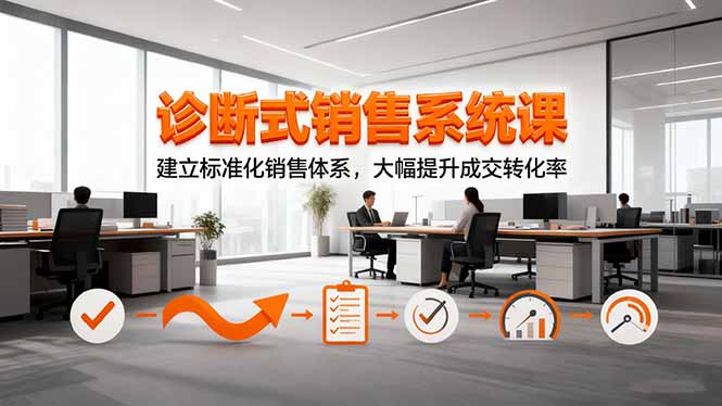 诊断式销售系统课，建立标准化销售体系，大幅提升成交转化率-知行阁轻创网-分享网络赚钱项目-全网首发副业项目实操平台-副业创业项目网