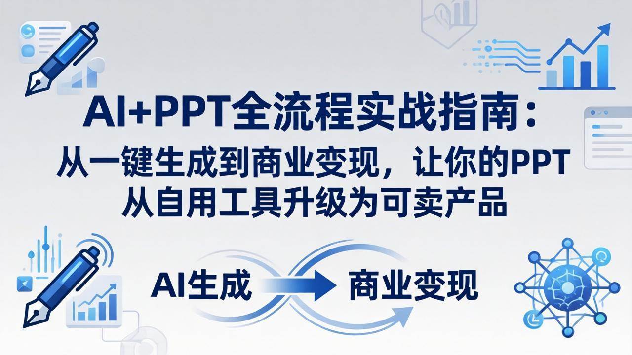 （18142期）AI+PPT全流程实战指南-更新4月21：从一键生成到商业变现，让你的PPT从自用工具升级为可卖产品-知行阁轻创网-分享网络赚钱项目-全网首发副业项目实操平台-副业创业项目网
