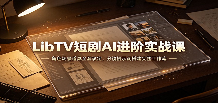 LibTV短剧AI进阶实战课：角色场景道具全套设定，分镜提示词搭建完整工作流-知行阁轻创网-分享网络赚钱项目-全网首发副业项目实操平台-副业创业项目网