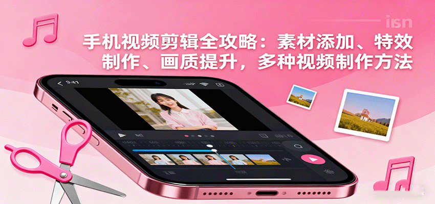 手机视频剪辑全攻略：素材添加、特效制作、画质提升，多种视频制作方法-知行阁轻创网-分享网络赚钱项目-全网首发副业项目实操平台-副业创业项目网
