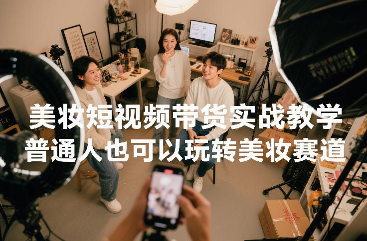 美妆短视频带货实战教学，普通人也可以玩转美妆赛道-知行阁轻创网-分享网络赚钱项目-全网首发副业项目实操平台-副业创业项目网