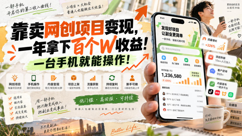 网创小程序虚拟资料变现，一年拿下百万收益，一部手机就可以做，0成本变现副业！-知行阁轻创网-分享网络赚钱项目-全网首发副业项目实操平台-副业创业项目网