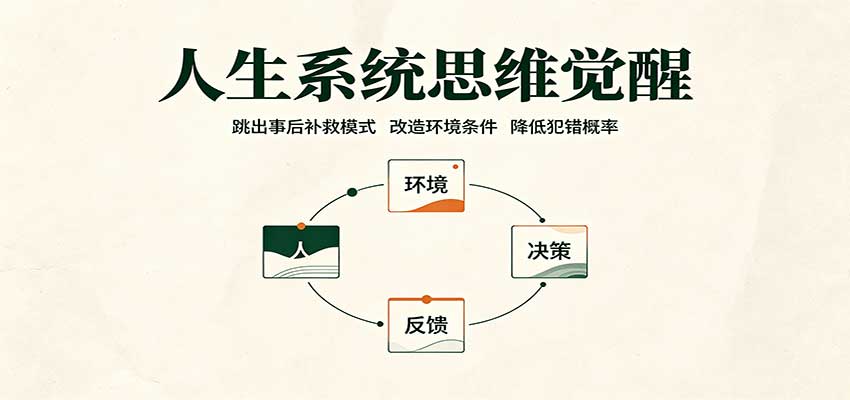 人生系统思维觉醒:跳出事后补救模式,改造环境条件,降低犯错概率-知行阁轻创网-分享网络赚钱项目-全网首发副业项目实操平台-副业创业项目网