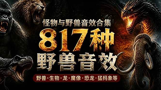 （18977期）宝藏级别音效包！817款真实且逼真的野兽动物音效，全部中文汉化，无损综合逼真的动物音效库-知行阁轻创网-分享网络赚钱项目-全网首发副业项目实操平台-副业创业项目网