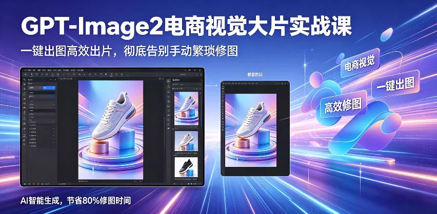 GPT-Image2电商视觉大片实战课，一键出图高效出片，彻底告别手动繁琐修图(更新)-知行阁轻创网-分享网络赚钱项目-全网首发副业项目实操平台-副业创业项目网