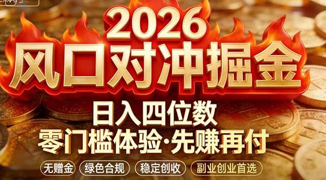 （17631期）2026美金对冲套利，无赠金对冲策略保驾护航，低门槛易上手实操。单人单日收益2000+-知行阁轻创网-分享网络赚钱项目-全网首发副业项目实操平台-副业创业项目网