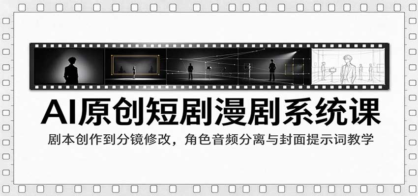 AI原创短剧漫剧系统课：剧本创作到分镜修改，角色音频分离与封面提示词教学-知行阁轻创网-分享网络赚钱项目-全网首发副业项目实操平台-副业创业项目网