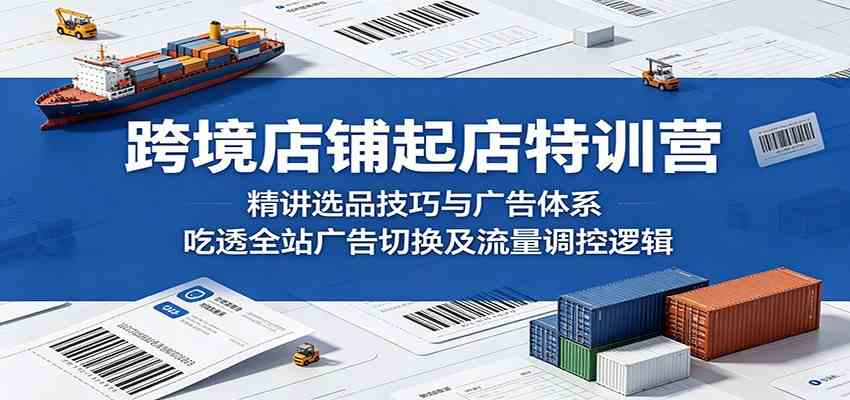 跨境店铺起店特训营：精讲选品技巧与广告体系，吃透全站广告切换及流量调控逻辑-知行阁轻创网-分享网络赚钱项目-全网首发副业项目实操平台-副业创业项目网