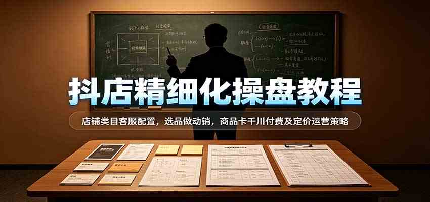 抖店精细化操盘教程:店铺类目客服配置,选品做动销,商品卡千川付费及定价运营策略-知行阁轻创网-分享网络赚钱项目-全网首发副业项目实操平台-副业创业项目网