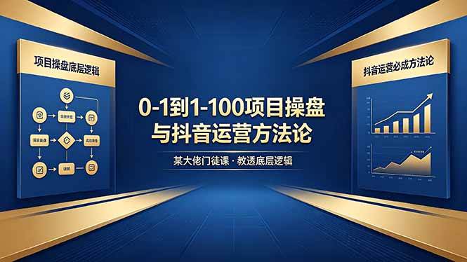 （18382期）0-1到1-100怎么建？某大佬门徒课教透项目操盘底层逻辑+抖音运营必成方法论-知行阁轻创网-分享网络赚钱项目-全网首发副业项目实操平台-副业创业项目网